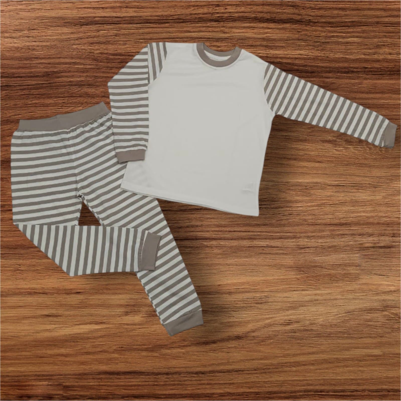 Beige Stripes Kids Pyjamas