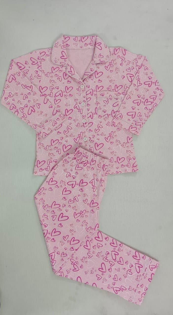 Pink Heart Collar PJs – Kids