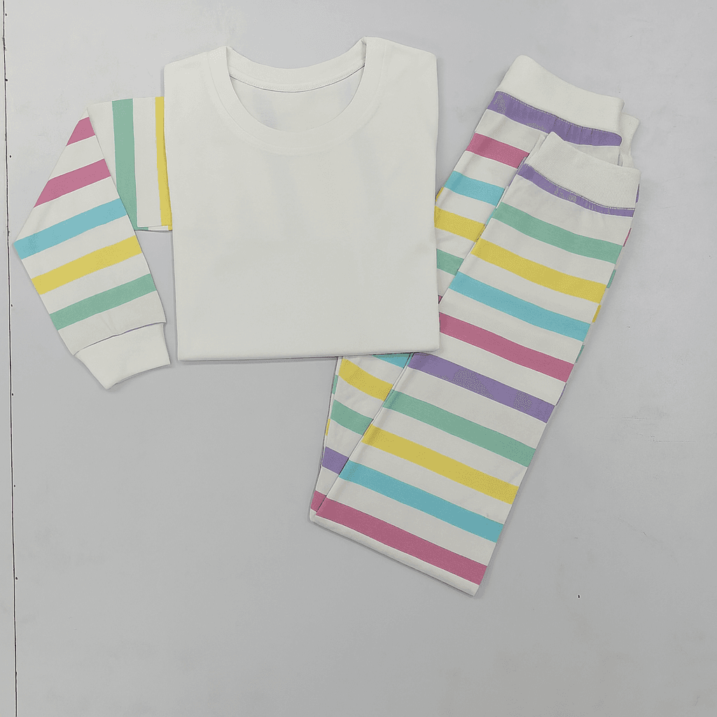 Pastel Colourful Stripes PJs – Kids