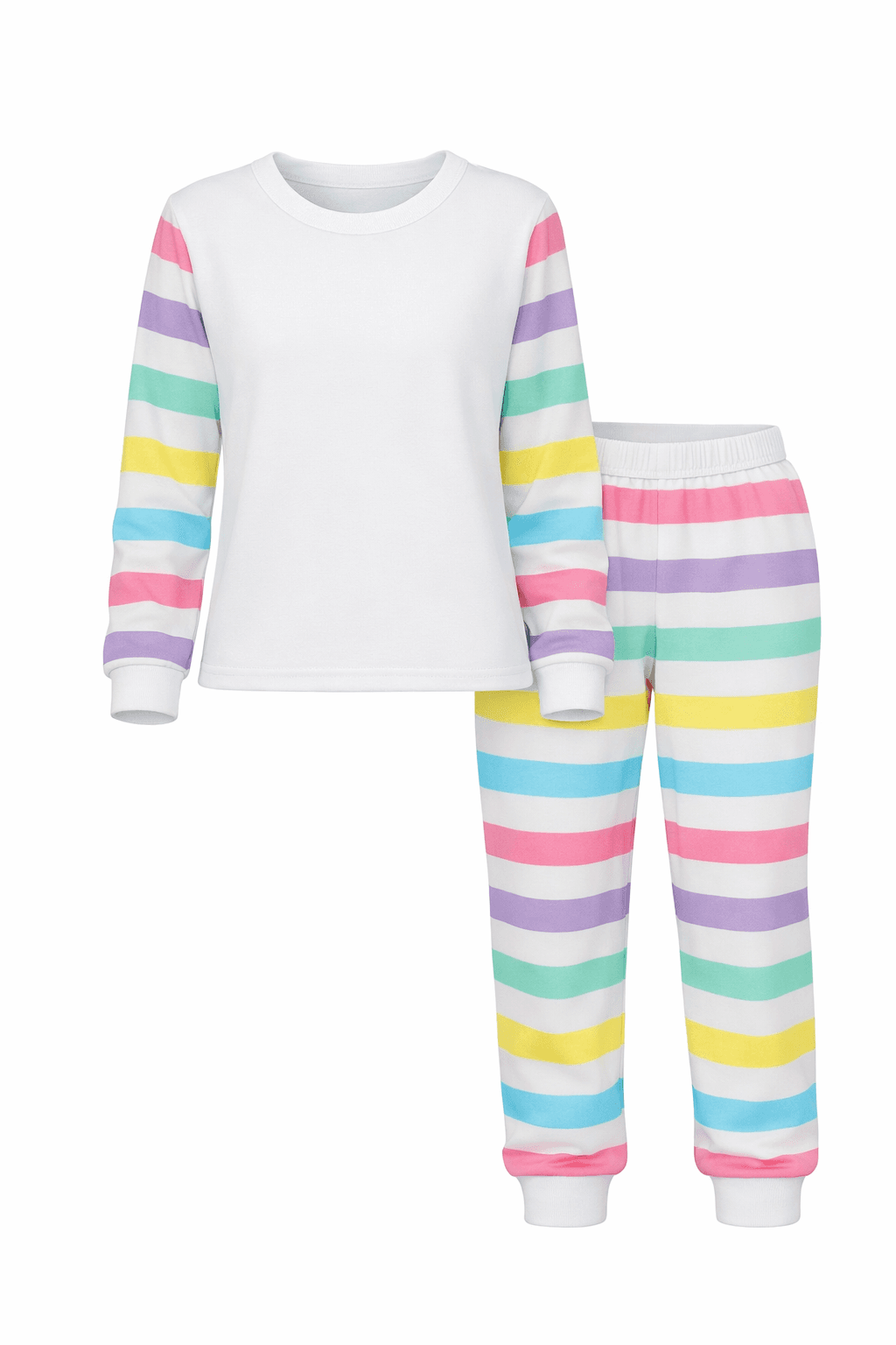 Pastel Colourful Stripes PJs Cotton – Kids